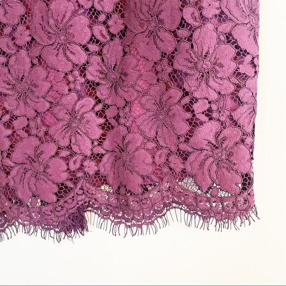 NEW Ann Taylor Factory Floral Lace Overlay Pencil Skirt Merlot 14 - Picture 3 of 14